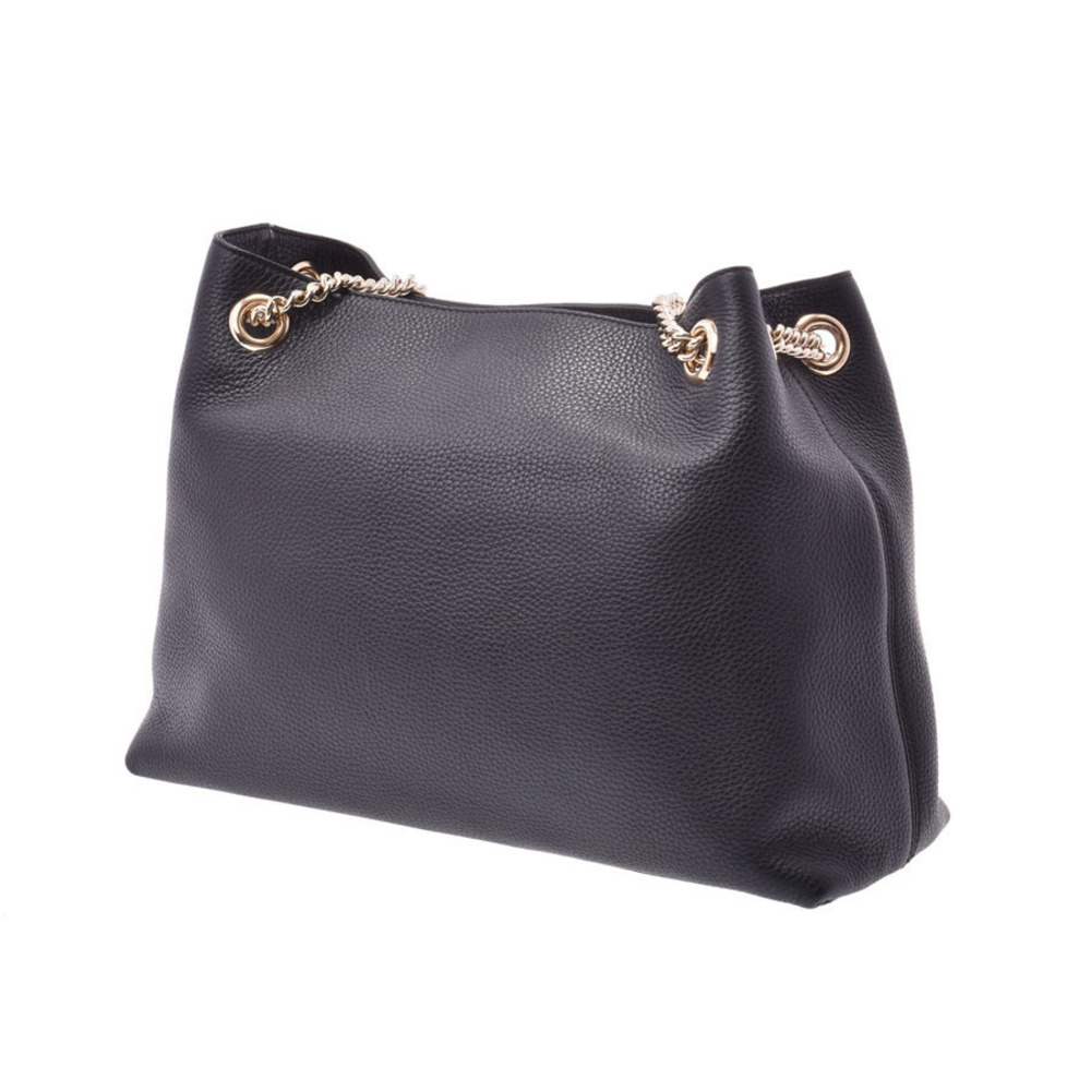 Gucci Soho Interlocking Leather Bag Shoulder Black Chain Tassel
